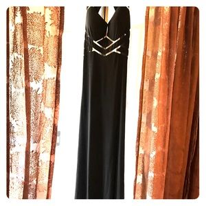Black full length 'cache' prom dress size eight